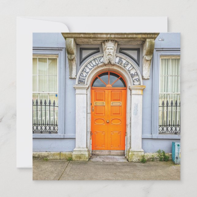 Cartão de Saudação de Porta da Irlanda Laranja (Frente)