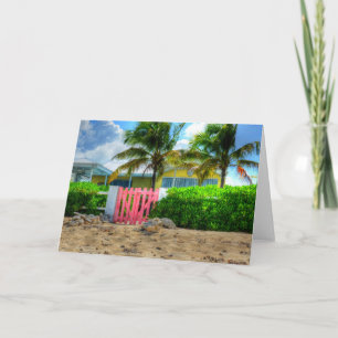 Cartão de Saudação de Portão Rosa Tropical