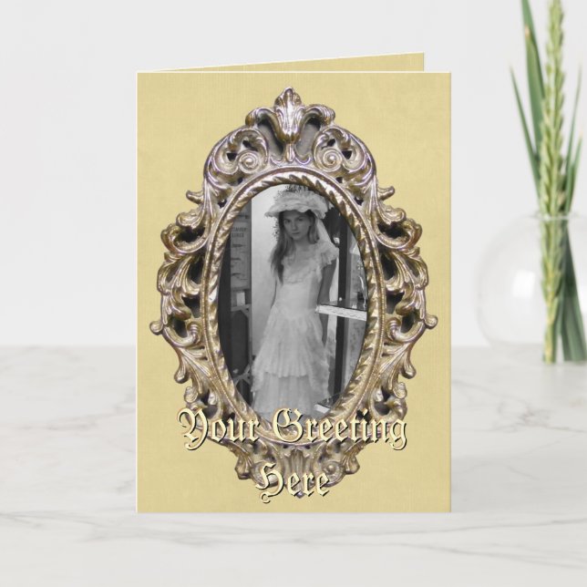 Cartão de Saudação de Quadro Elegante (Frente)