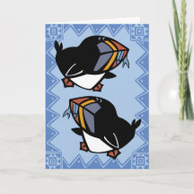 Cartão de Saudação de Quebra-cabeça de Puffins Sel