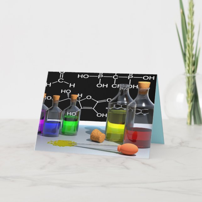 cartão de saudação de química científica (Frente)