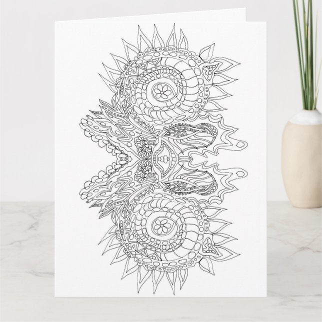 cartão de saudação de rabiscos de cor me abstrato (Frente)