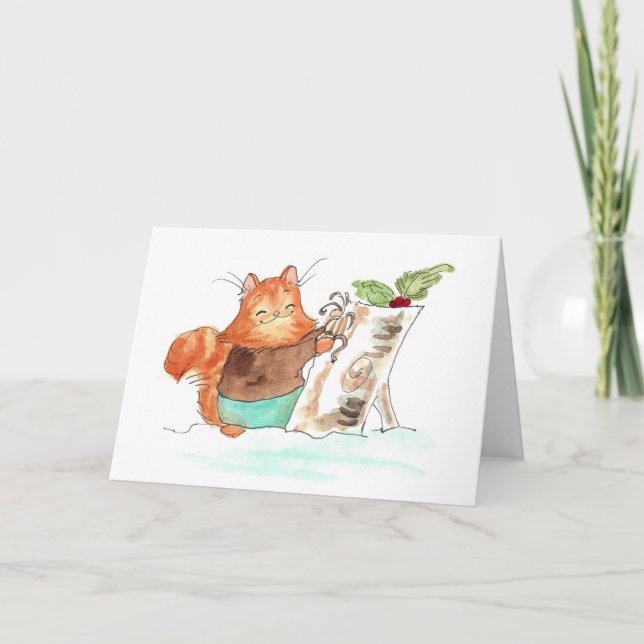 Cartão de saudação de registro Yule Burt (Frente)