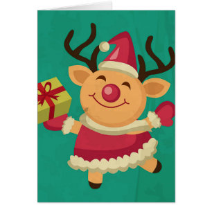 Cartão de Saudação de Reindeador Danificante