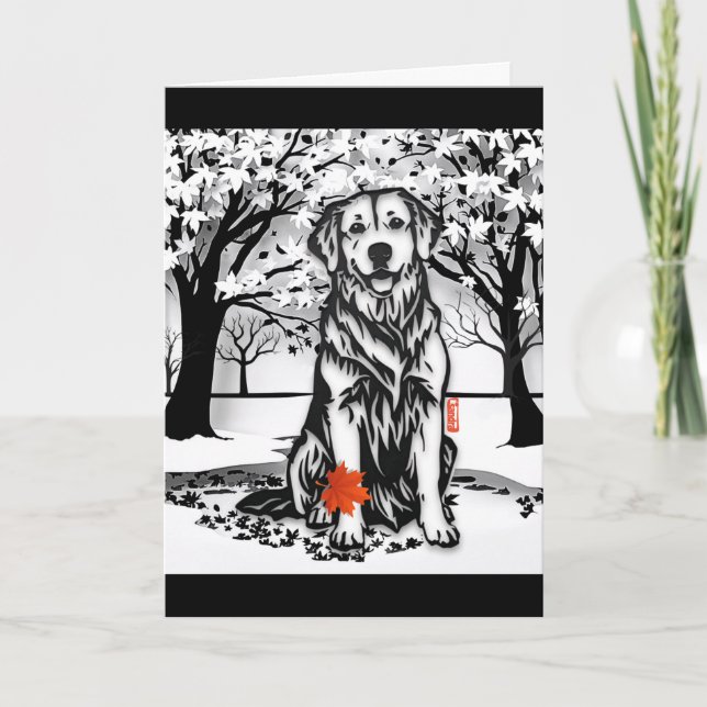 Cartão de Saudação de Retriever do Ouro GLEN TRANQ (Frente)