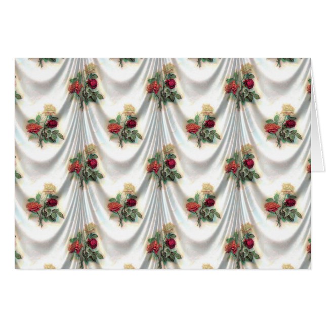 Cartão de saudação de rosas Satin (Frente Horizontal)