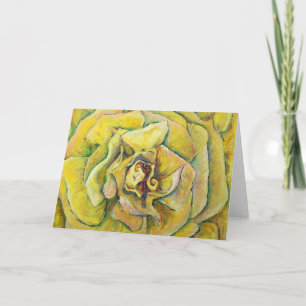 Cartão de Saudação de Roteiro Rosa Amarelo