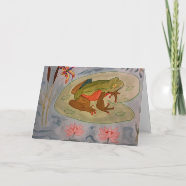 Cartão de Saudação de Sapo de Verão (Frente)