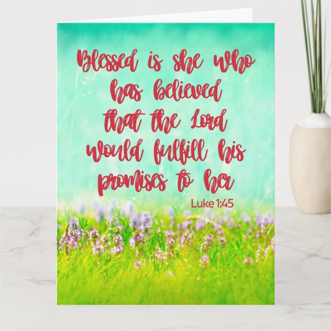 Cartão de saudação de script dobrado (Frente)