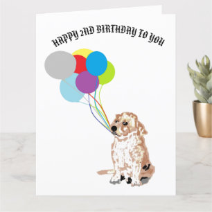 Cartão de saudação de segundo aniversário: Labrado