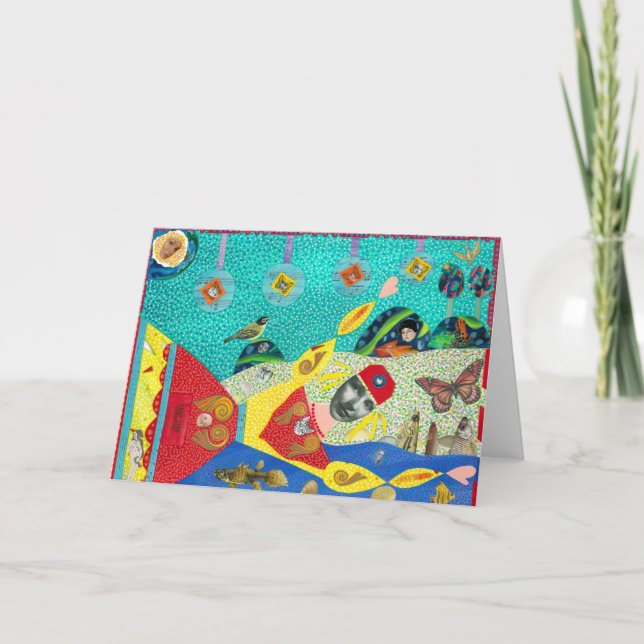 Cartão de Saudação de Senhora Flutuante (Frente)