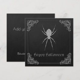 Cartão de Saudação de Silver Spider Halloween