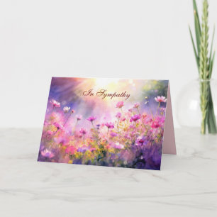 Cartão de Saudação de Simpatia com Flores Rosa Rai