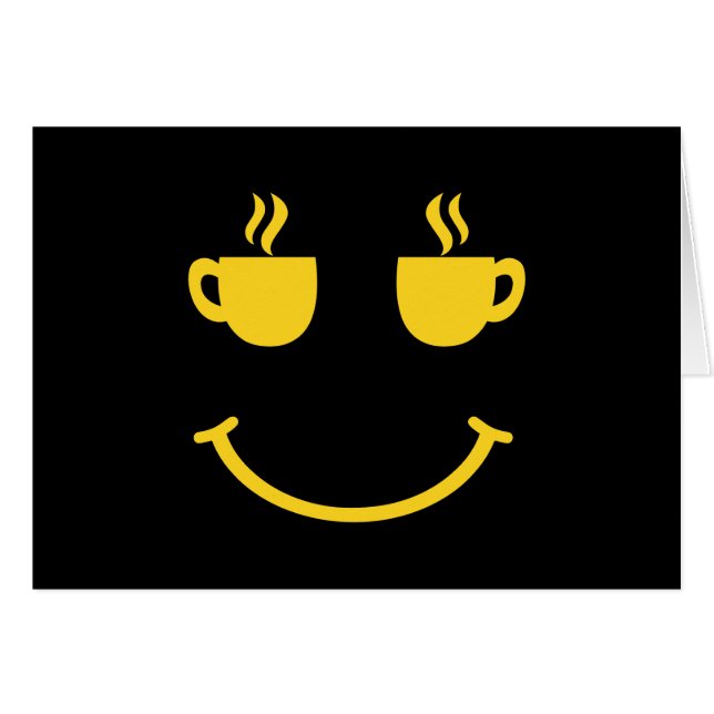 Cartão de saudação de sorriso de café (Frente Horizontal)