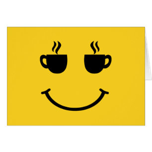 Cartão de saudação de sorriso de café