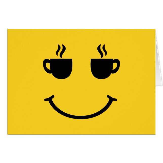 Cartão de saudação de sorriso de café (Frente Horizontal)