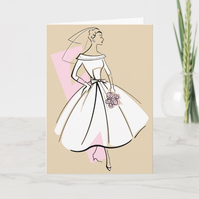 Cartão de saudação de Texto Neutro da Noiva da Mod (Frente)