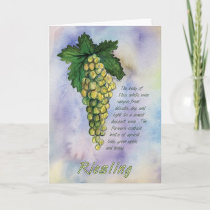 Cartão de Saudação de Uvas de Vinho Riesling