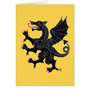 Cartão de Saudação de Vazamento Rampant Dragon