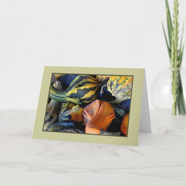 Cartão de Saudação de Vazio 'Autumn Gourds' (Frente)