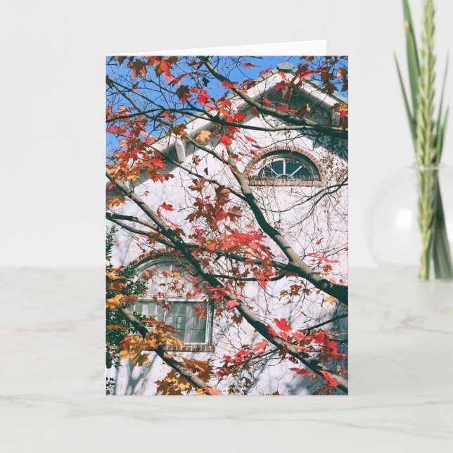 Cartão de Saudação de Vazio 'Autumn Leaves with Bl (Frente)