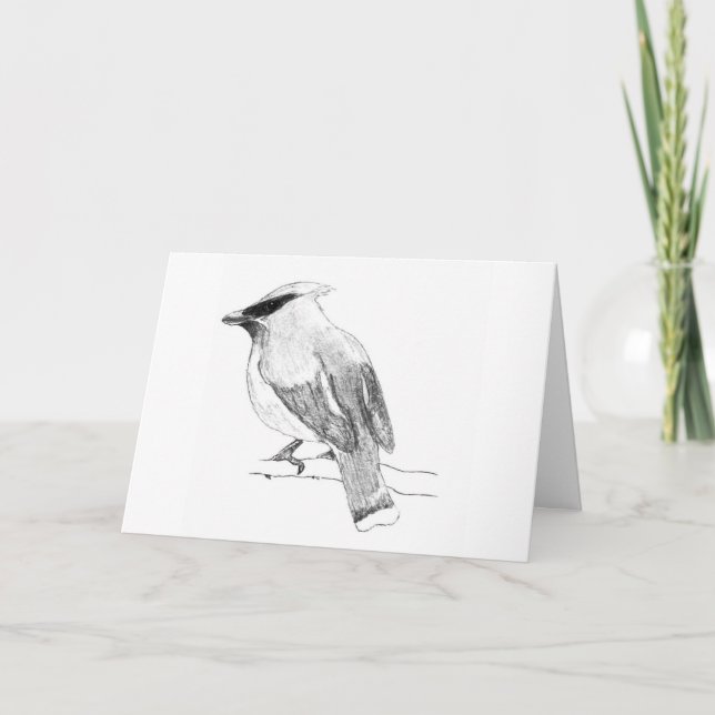 Cartão de Saudação de Vazio Cedar Waxwing (Frente)