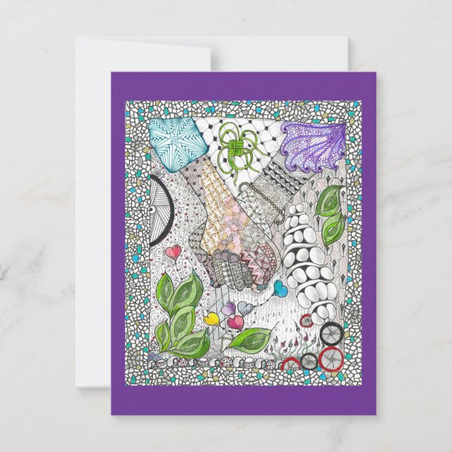 Cartão de saudação de Vazio com as mãos sobre o co (Frente)