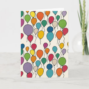 Cartão de Saudação de Vazio de Aquarela de Balão d