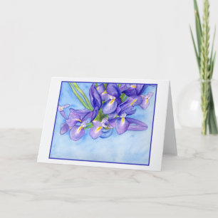 Cartão de Saudação de Vazio de Borda Azul Iris Vas
