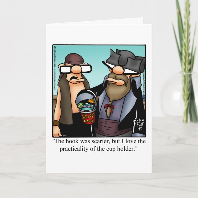 Cartão de Saudação de Vazio de Humor Pirata (Frente)