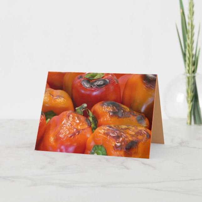 Cartão de Saudação de Vazio de Pimentos Vermelhos  (Frente)