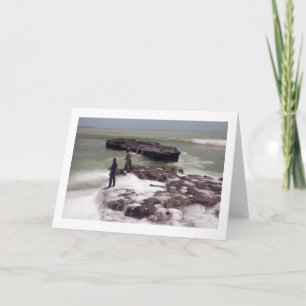 Cartão de saudação de Vazio dobrado pelo pescador