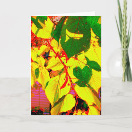 Cartão de saudação de Vazio 'Glowning Autumn Leave