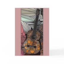 Cartão de Saudação de Vidro Obtido por Violão