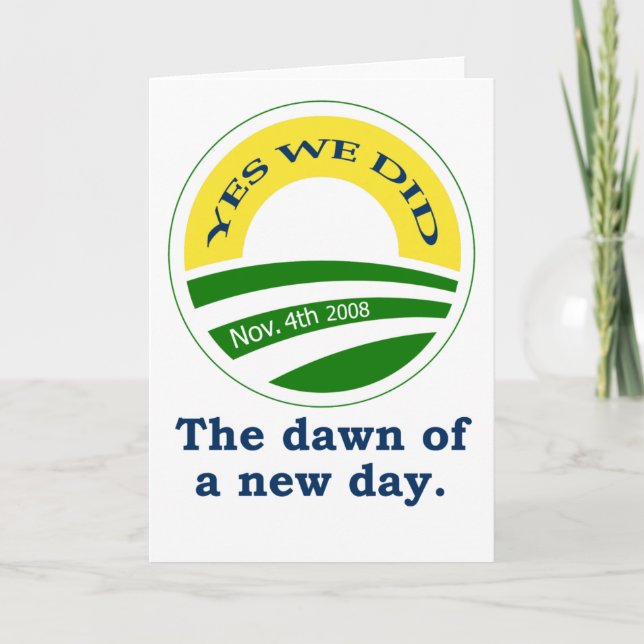 Cartão de Saudação de Vitória de Obama (Frente)