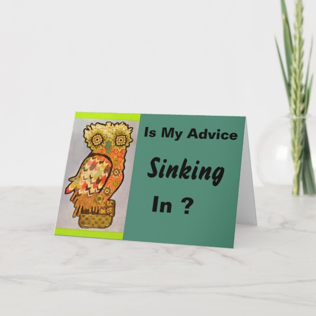 Cartão de Saudação de Wise Owl (Frente)