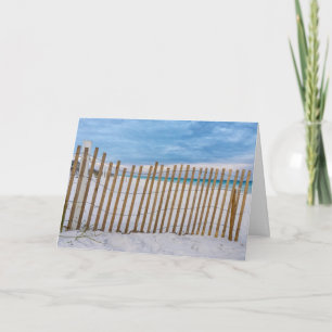 Cartão de Saudação de Wooden Beach Fence Sunrise