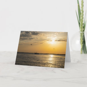 Cartão de Saudação Destin Sunset E Helicópteros