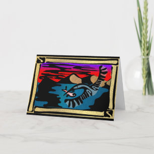 Cartão de saudação digital de madeira