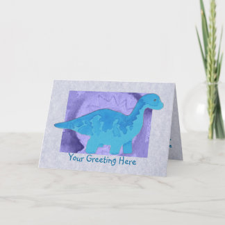 Cartão de Saudação Dinossauro Azul