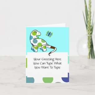 Cartão de Saudação Dinossauro de Bolinhas Bonita