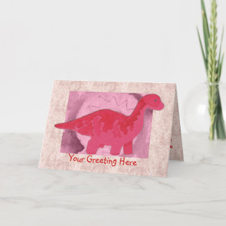 Cartão de Saudação Dinossauro Vermelho
