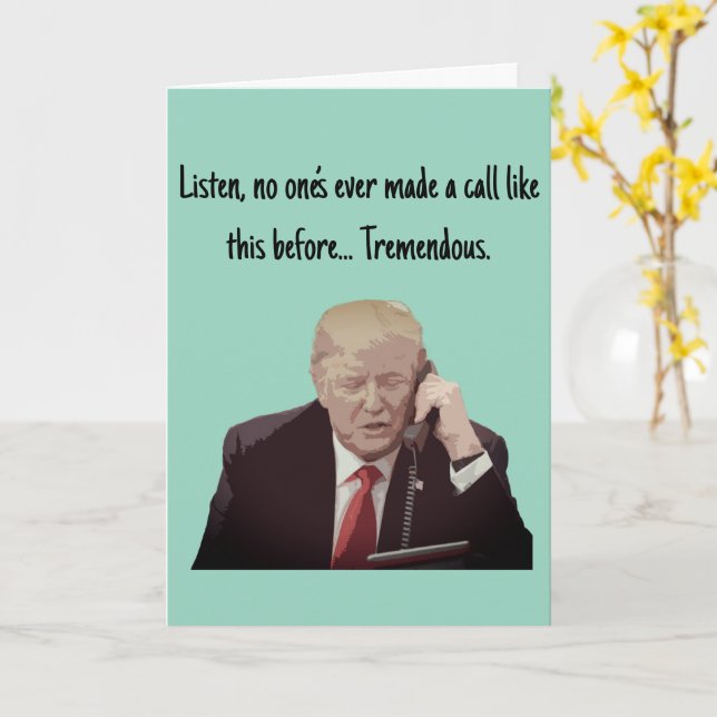 Cartão de Saudação Divertido Chamada de Telefone d (Flor Amarela)