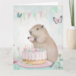 Cartão de Saudação do Aniversário de criança Capyb
