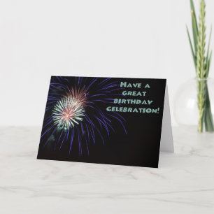 Cartão de Saudação do Birthday Fireworks
