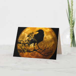cartão de saudação do corvo lunar