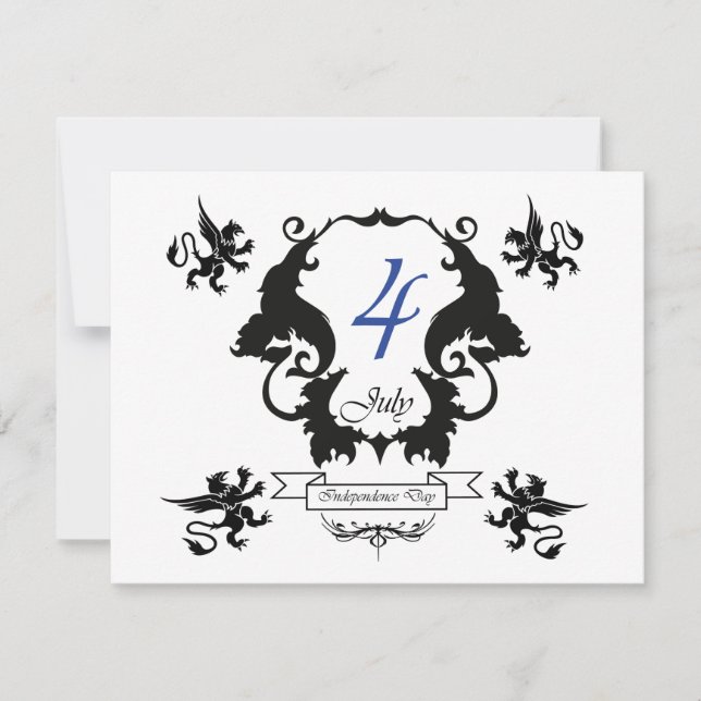 Cartão de saudação do Dia da Independência dos EUA (Frente)