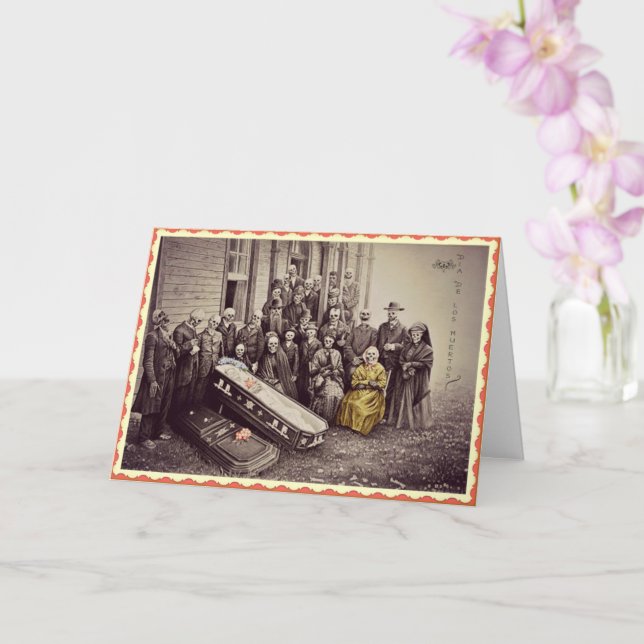 Cartão de Saudação do Dia De Los Muertos (Orquídea)