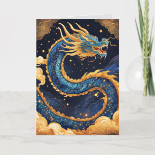 cartão de saudação do dragão chinês