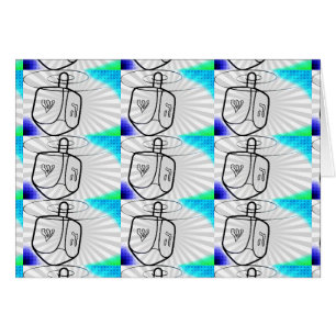 Cartão de Saudação do Dreidel de pop Art
